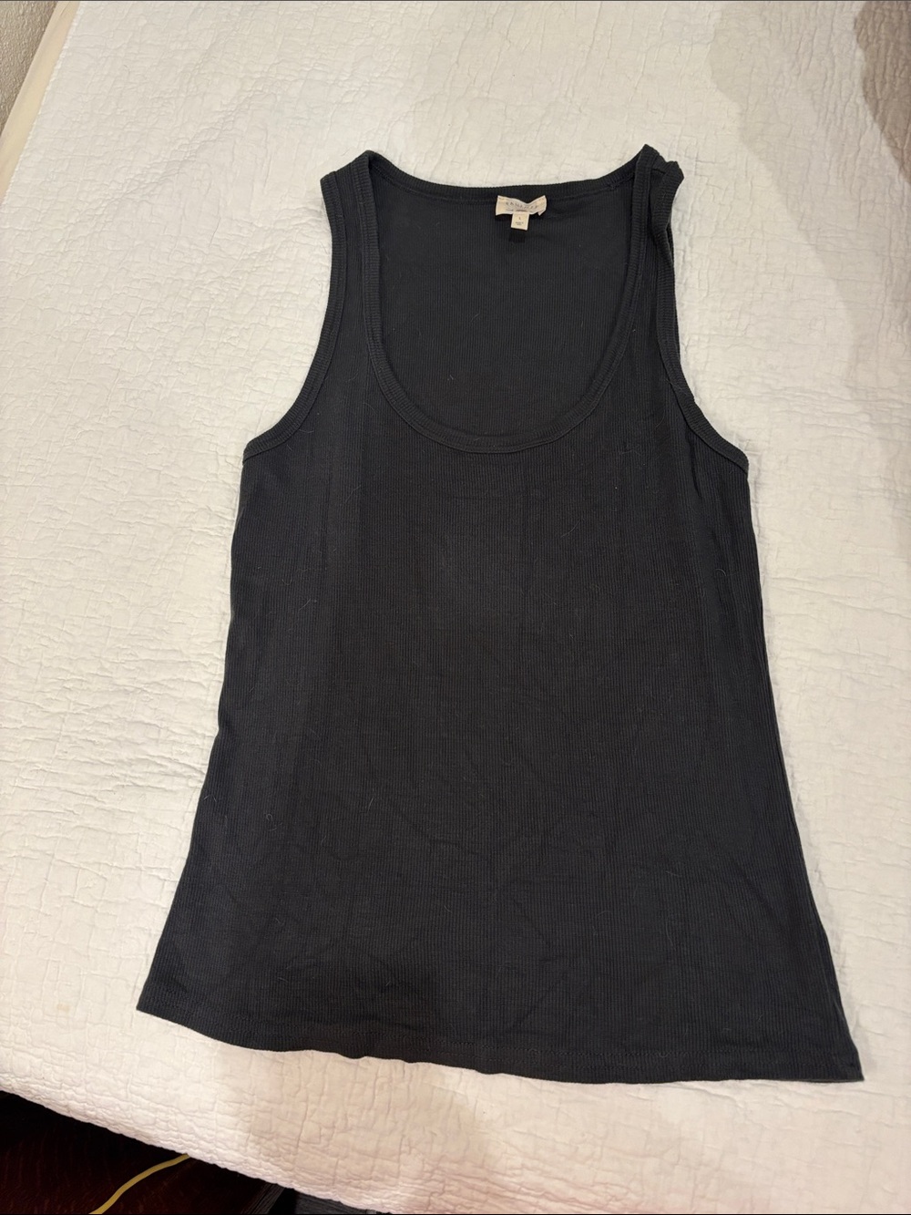 Faherty Women's Black Ribbed Tank Top